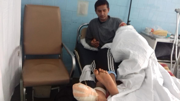 Пред 4 дена во Кумановската болница бил донесен мигрант на возраст од околу 20 години со смрзнатини на нозете. (Фото: СДК.МК)