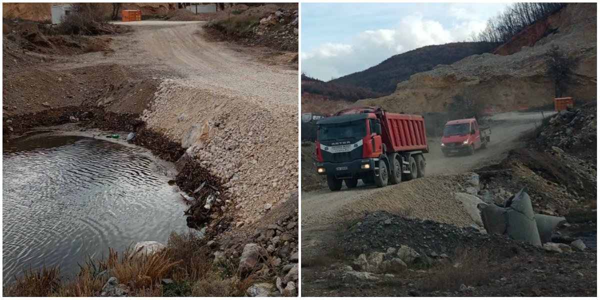 ПРЕСЕЧЕН ВОДОТЕКОТ НА САТЕСКА ЗА ДА МИНУВА ТЕШКАТА МЕХАНИЗАЦИЈА ЗА АВТОПАТОТ ОХРИД-КИЧЕВО, ЖИТЕЛИТЕ СТРАВУВААТ ОД ПОПЛАВИ