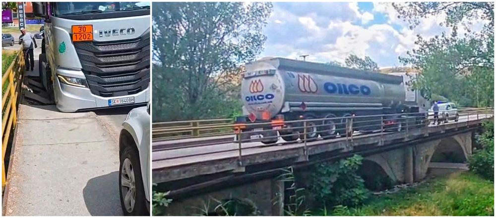 ЦИСТЕРНА СО ГОРИВО ЗА МАЛКУ ЌЕ ПРОПАДНЕЛА ОД КАМЕНИОТ МОСТ ВО БРЕГАЛНИЦА ВО ШТИП