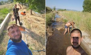 ДРУГАРИТЕ САМИР И БРАНКО ОД ДОЈРАН ТРИ НЕДЕЛИ ДОБРОВОЛНО ГО ЧИСТАТ КАНАЛОТ НА ХИДРОСИСТЕМОТ „ЃАВАТО“ ДО ДОЈРАНСКОТО ЕЗЕРО
