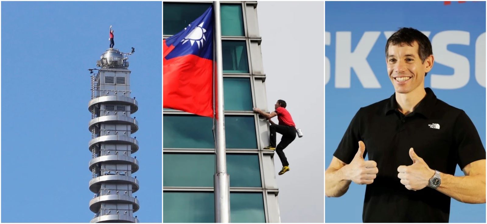 АМЕРИКАНСКИОТ АЛПИНИСТ АЛЕКС ХОНОЛД СЕ ИСКАЧИ БЕЗ ЈАЖИЊА НА ВРВОТ НА ОБЛАКОДЕРОТ ТАЈПЕЈ 101