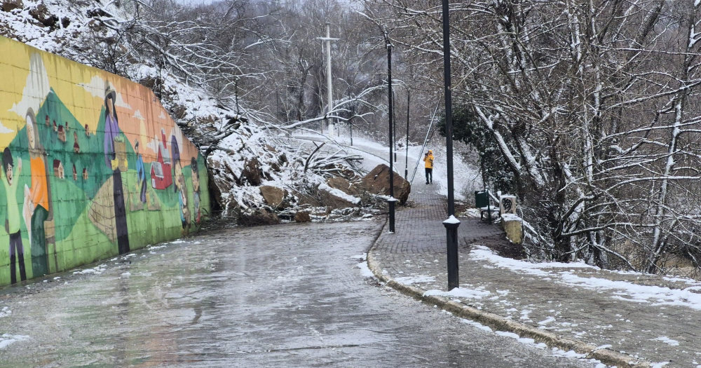 ЗАШТИТНИТЕ ЅИДОВИ НЕ УСПЕАЈА ДА ГИ СПРЕЧАТ ОДРОНИТЕ И СВЛЕЧИШТАТА НА ЛОКАЛНИОТ ПАТ КОН МЕСНОСТА БАЊИЧЕ ВО ТЕТОВО