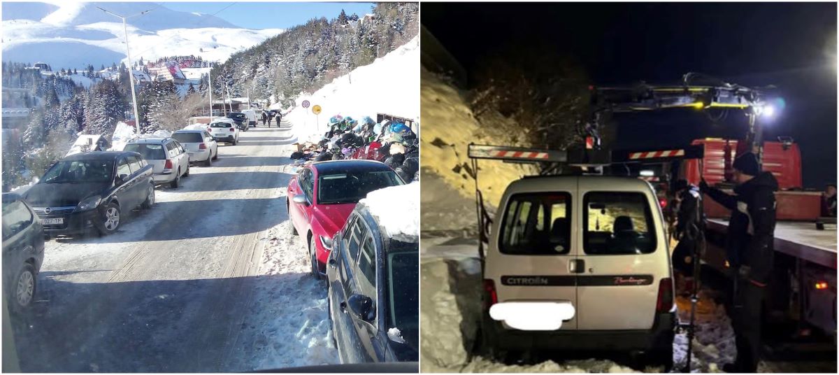 ЌЕ СЕ ТРГААТ НЕПРОПИСНО ПАРКИРАНИТЕ КОЛИ КАЈ СКИ-ЦЕНТАРОТ „ПОПОВА ШАПКА“ КОИ ГО БЛОКИРААТ ПАТОТ