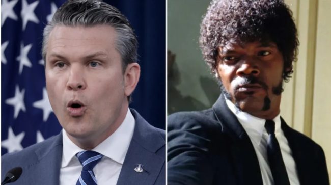 ПИТ ХЕГСЕТ ЦИТИРАЛ ЛАЖЕН БИБЛИСКИ СТИХ ОД „ЕВТИНИ ПРИКАЗНИ“ НА ТАРАНТИНО НА МОЛИТВЕНА БОГОСЛУЖБА ВО ПЕНТАГОН