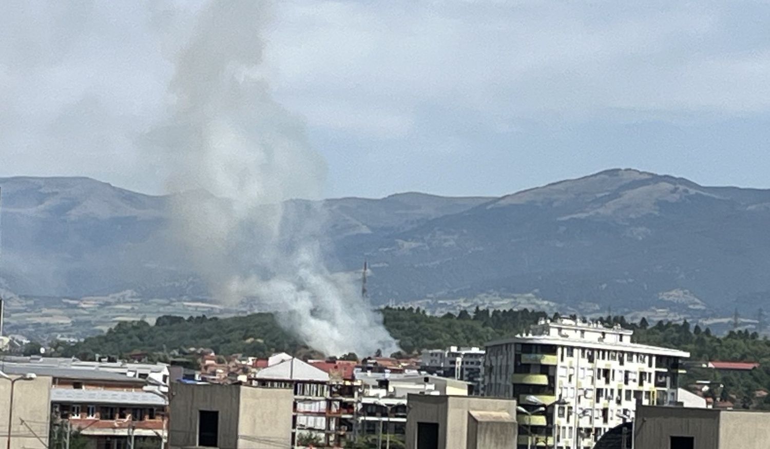 ПОЖАР ВО ПАРК-ШУМАТА ВО СКОПСКА ГАЗИ БАБА